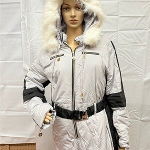 Women's Gray Hooded Snowsuit